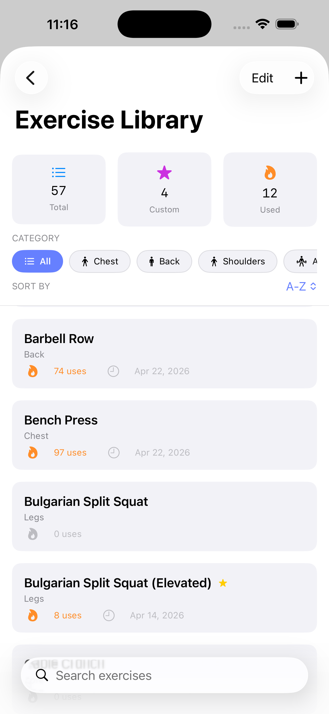 Exercise library